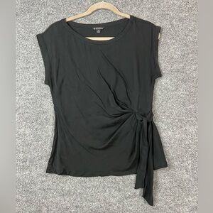 Brooks Brothers Tank Top Womens‎ Sz 6 Black Side Tie Knot Wide Strap